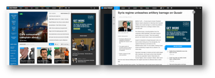 USATODAY トップ面（左）と記事面