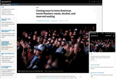 デスクトップとiPhoneで見たQuartz
