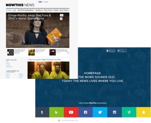 NowThis Newsサイトの過去(左上)と現在